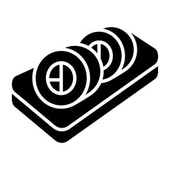 Sushi Rolls Icon with Solid Style © Ngiconan