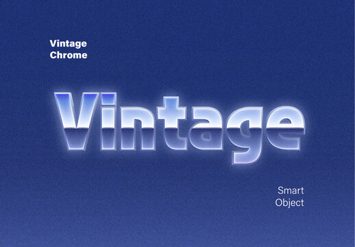 Vintage Glow Chrome Text Effect