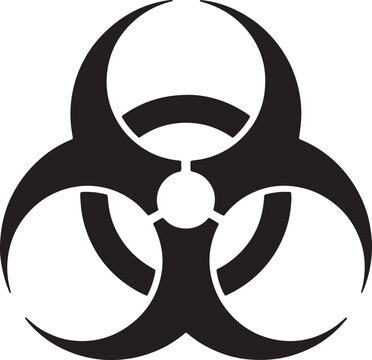 Black biohazard symbol on white background also transparent background biological hazard danger warning