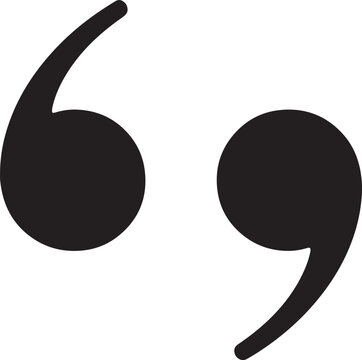 Black quotation marks on a white background simple symbol also transparent background quote punctuation