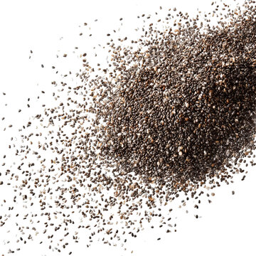 PNG of Close-up of chia seeds spilling from a heap.