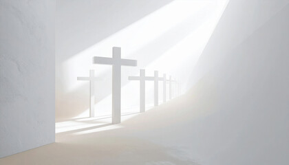 Obraz premium Minimal White Crosses in Soft Light