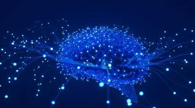 Abstract Blue Blockchain Network Connection Background Loop Animation