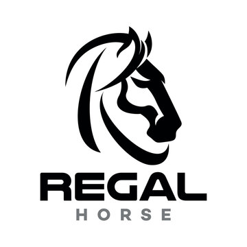 Modern horse letter R logo