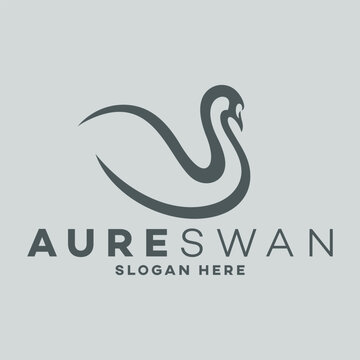 Modern logo swan letter S