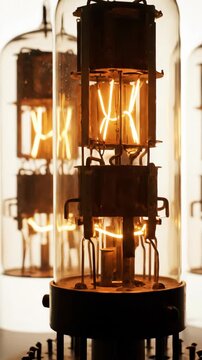 Vintage Vacuum Tubes Glowing Warmly.