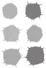 Some shapes with different halftone dots