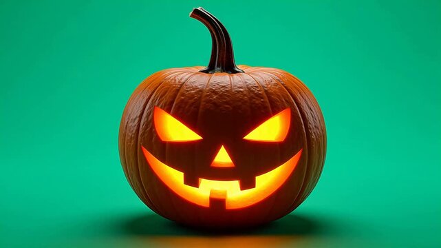 Halloween pumpkin with carved face