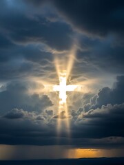 Fototapeta premium Good friday divine light a symbolic representation of hope and redemption