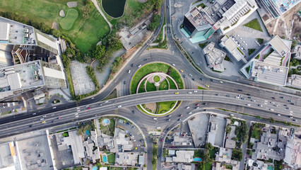 Aerial view of la molina roundabout in lima, peru © Peruphotoart