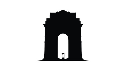 India gate monument in new delhi a striking black silhouette © MDRAYHAN