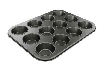 A muffin tin with twelve cups for baking