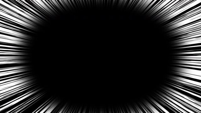 Anime speed line moves with the alpha channel. Manga zoom speed line animation. Comic anime action speed line 4K