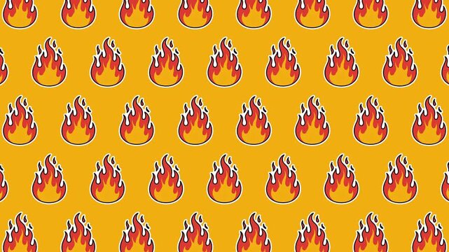 Flame Seamless Pattern, Fire Digital Paper, Hot Burning Background Design, Bold Red Orange Fabric Print, Sublimation Graphic, Wrapping Paper, Surface Animated Pattern