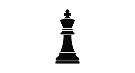 A stark black king chess piece stands prominently a bold silhouette © MDRAYHAN