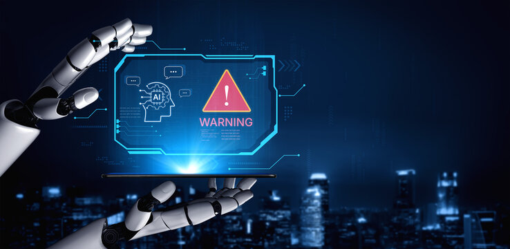 Futuristic artificial intelligence concept depicting AI hallucination, processing errors, and generating misinformation. Represents the risks of unreliable algorithms and model collapse. Corpus