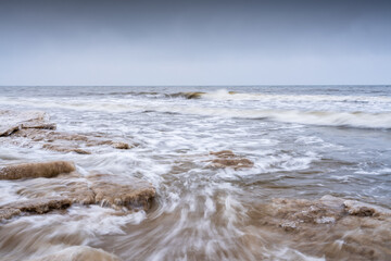 Fototapeta premium Winter seascape of the Baltic Sea in Mielno.