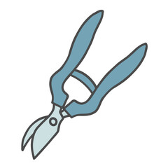 Garden pruning shears isolated on white background.