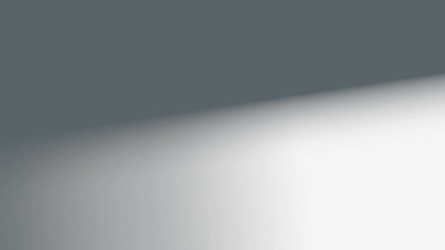 Abstract corner half screen shadow moving backdrop, looped animation, 3d rendering. Minimalism monochrome surface with gradient effect motion background, 4k. Blurred light and shade playing template.
