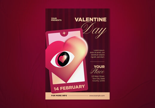 Red and Beige Gradient Valentines Day Flyer V2