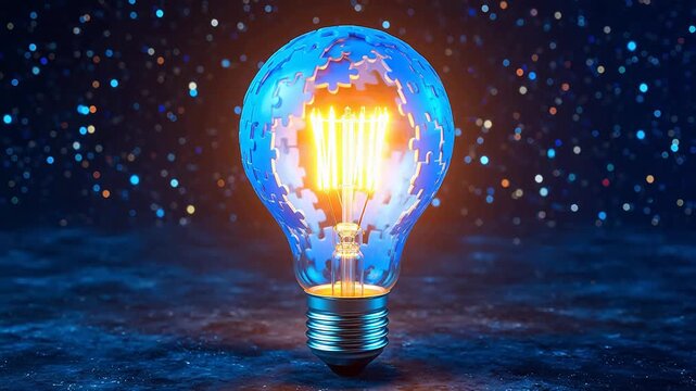 Light bulb with glowing filament