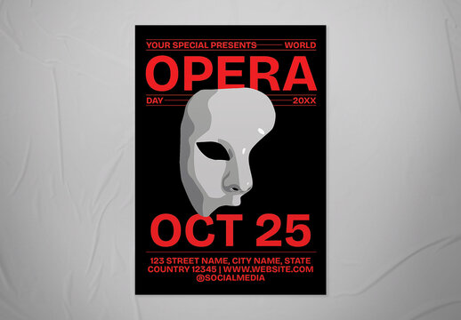 Black & Red Opera Day Flyer