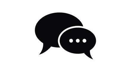 Black speech bubbles with an ellipsis representing conversation or messaging
