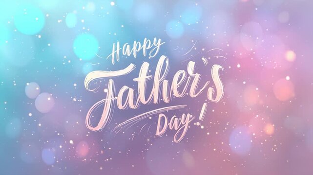 Happy Father's Day greeting with colorful background and festive design for celebration of fathers everywhere