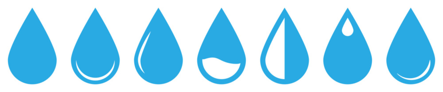 Water drop icons set