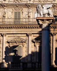 Winged Lion of Saint Mark on column in Verona, Italy