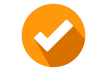 Simple Isolated orange tick check mark icon vector