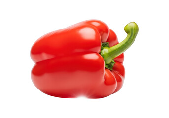 Red Bell Pepper Isolated on White Background, Fresh Vegetable, Healthy Food Ingredient