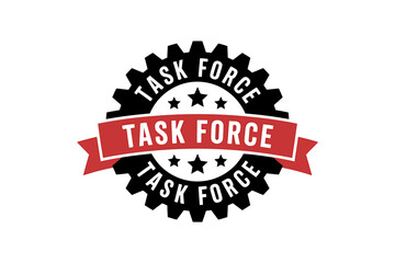 Obraz premium Task force gear badge with red banner and stars symbol