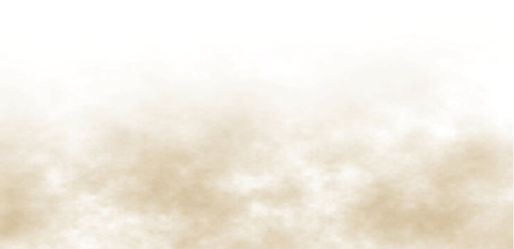 Soft dust sand soil smoke cloud particles isolated on transparent white background. Moving sandstorm smog sand dust explosion rising. Design elements for Compositing, covering, overlay, editing, PNG