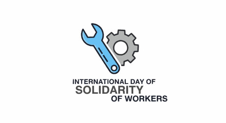 Fototapeta premium International Day of Solidarity of Workers with wrench and gear labor day worker rights