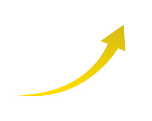 yellow arrow on white transparent background