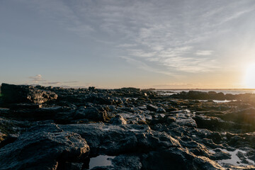 Lava rocks on coastline in morning light, Snæfellsnes Peninsula, Iceland © Illia K