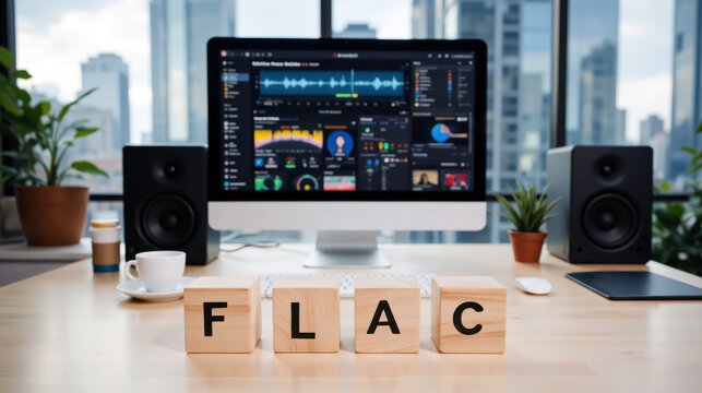 Lossless FLAC audio codec standard for high fidelity sound recording and music production studio workflow ensures superior acoustic performance for audiophile listening and media storage archive