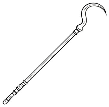 Ancient Egyptian crook and flail symbol vector line art drawing