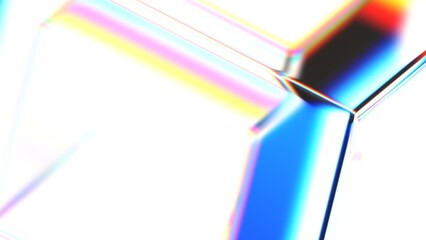 Abstract iridescent background design, colorful reflections on glass, 3d render