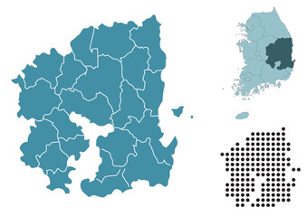 Obraz premium Set maps of North Gyeongsang Province