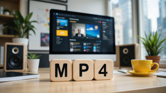 MP4 MPEG-4 video format for high definition multimedia content creation and global distribution provides efficient compression for social media streaming and online movie playback storage performance