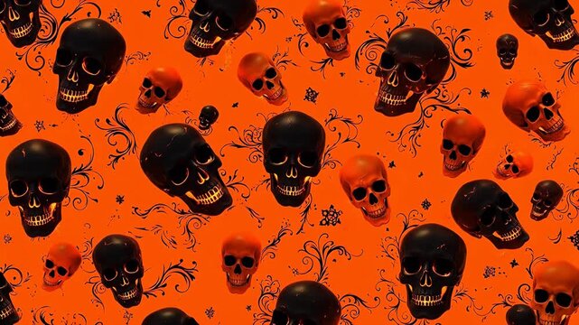 Halloween skull pattern design