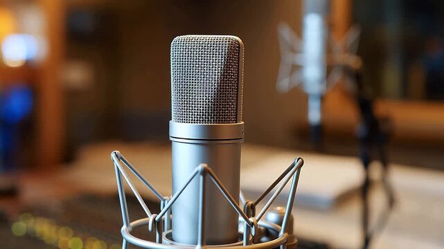 Studio microphone in recording setup