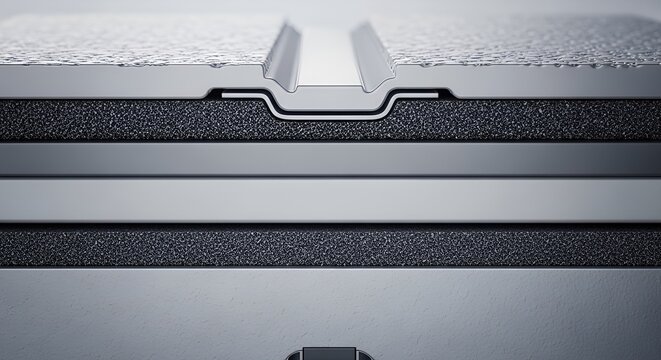 Cross-section of solid-state battery cell layers with ceramic electrolyte, future EV energy storage.