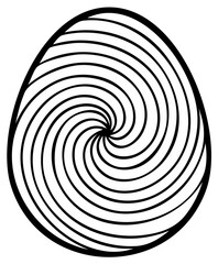 Abstract swirl design inside a simple egg shape for Easter or spring.