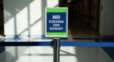 Medical Zone Signage Indicates The Location Of Mri Screening With Safety Regulations Defined
