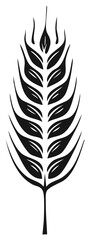 Obraz premium Stylized black and white wheat stalk illustration of grain ears, graphic design