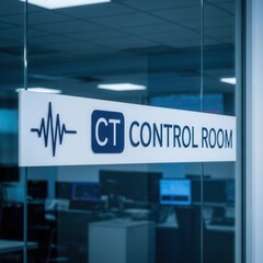 Inside Modern Medical Diagnostic Center: CT Control Room Entrance and Operational Focus