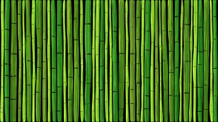 Fototapeta premium Vibrant and Lush Green Bamboo Stalks Creating a Natural Vertical Texture Background for Artistic and Eco-Friendly Design Projects